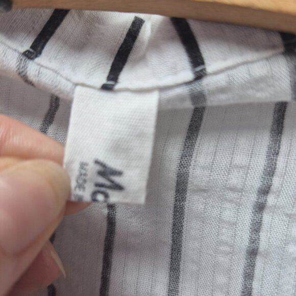 Moda White Black Smock Style Long Shirt Medium - Picture 2 of 6